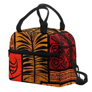 Luxury-Goods Custom Hawaiian Pattern Insulated Handle Lunch Picnic Cooler <strong>Bag</strong> Designer School Work Travel Portable <strong>Delicacy</strong> OEM - Product Image 4