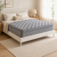 Matelas à ressorts ensachés pour chambre à coucher, modèle d'usine export, personnalisable et disponible en emballage sous vide