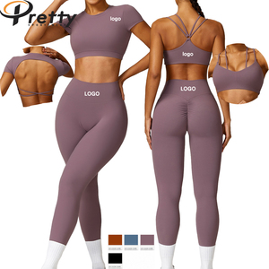 2024 nuovo arrivo Set <span class=keywords><strong>Fitness</strong></span> da donna in palestra traspirante abbigliamento sportivo Yoga Crop top + Leggings Set Yoga Set Yoga da donna - Product Image 1
