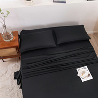 Taie d'oreiller en polyester personnalisée, taie d'oreiller design, taie d'oreiller, double face, noir, couleur unie, fournisseur d'ensembles de draps de lit personnalisés