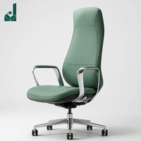 Chaise de bureau ergonomique à dossier haut, en cuir PU respirant, dossier en forme de S, chaise réglable pour la réception, le bureau, les cadres