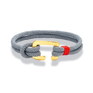 यूनिसेक्स ट्रेंडी स्पोर्ट्स माइलन रस्सी कंगन स्टेनलेस स्टील सी आकार के ज्यामितीय बकल नायलॉन रस्सी कंगन पुरुषों के गहने - Product Image 6