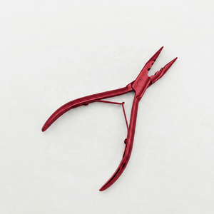 Pince à micro-perles pour extensions de cheveux rouges en acier inoxydable de qualité chirurgicale à 3 trous, la plus vendue, usage commercial, logo personnalisé TEEJAY/Custom - Product Image 1