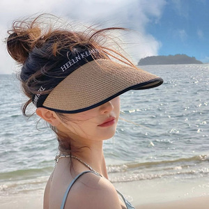 Heeln Kima Nskl Sombrero con visera de paja, color beige, ajustable, de ala ancha, protección solar para mujer, verano, playa, ciclismo - Product Image 4