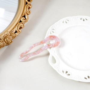 Accesorios personalizados para el cabello de mujer, horquilla de acetato de doble cabeza de 11cm con borde ondulado bonito, horquilla de pelo respetuosa con el medio ambiente - Product Image 5