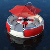 En stock 6-8 diamètre de siège Commercial électrique eau flottant beignet BBQ bateau UV Parasol FRP/PE coque Options fibre de verre 1 pièce