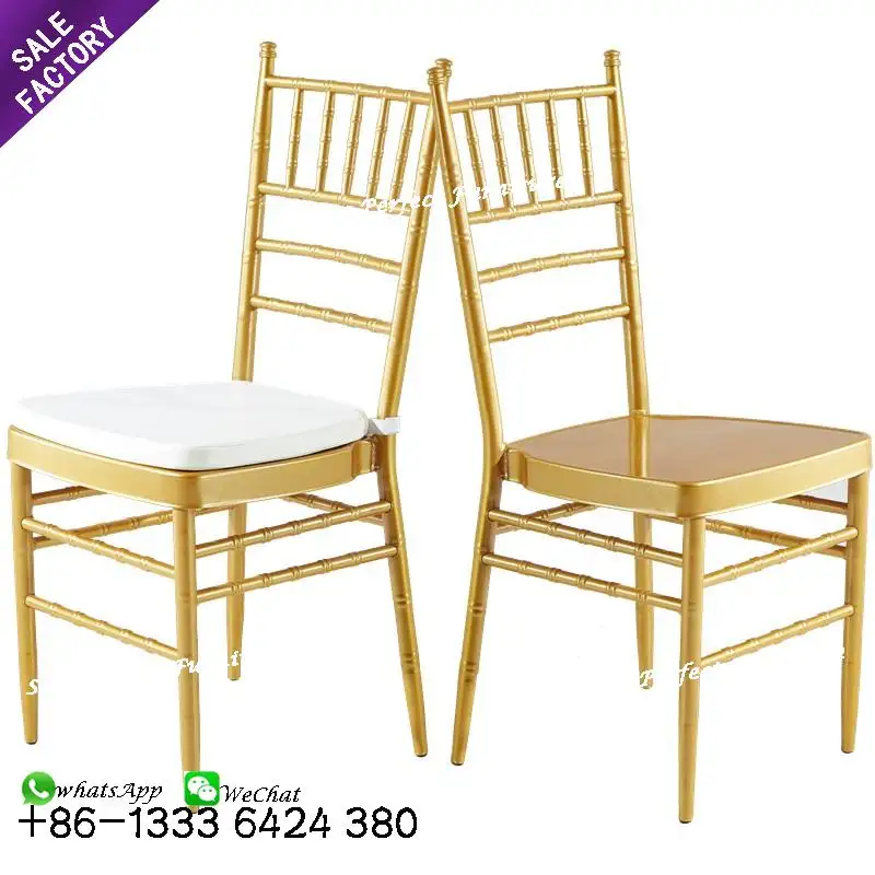 Оптовая продажа, металлические золотые стулья chiavari tiffany для свадьбы