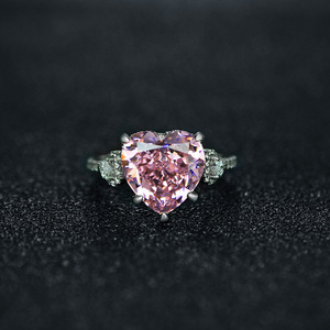 925แหวนเพทายเงินสเตอร์ลิงสำหรับสาวๆเครื่องประดับชั้นดีตัดหัวใจเพทาย - Product Image 3