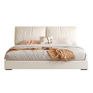 <span class=keywords><strong>Lit</strong></span> Moderne Minimaliste Crème Style Oreille d'Éléphant en Tissu Technique Rembourré avec Rangement Hydraulique – <span class=keywords><strong>Lit</strong></span> Double et Simple - Product Image 5