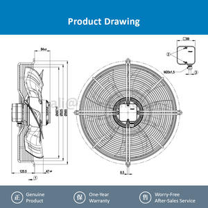 ebmpapst S4D500-AM03-01 400V <b>AC</b> 720W 1.41A 1390RPM Ball Electric Axial Cooling <b>Fan</b> for Air Conditioner Condenser Refrigeration - Product Image 4
