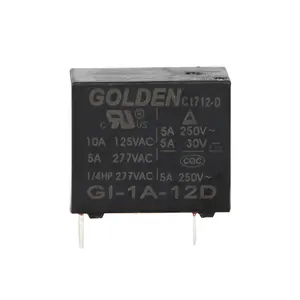 GI-1A-12D de relé dorado, relé electromagnético de 0,2 V, 1A SPNO mini, 4 pines, 0,45 W/220 W, T77 y 32F