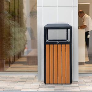 Steel <strong>Wooden</strong> Outdoor <strong>Trash</strong> Bin for School Outdoor - Product Image 3