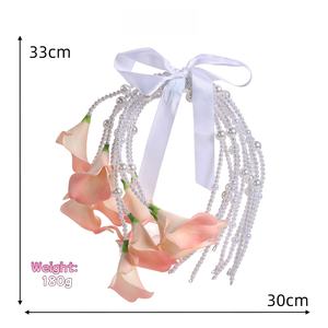 DIY لمسة حقيقية فاخرة زفاف أنيق الأوروبي كالا زنبق لوتس لؤلؤ ، قوس جميل - Product Image 4