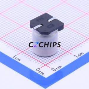 ตัวเก็บประจุอิเล็กโทรไลต์อะลูมิเนียมแบบ SMD รุ่น VZH101M1HTR-0810K, ขนาด D8xL10 มม. 100uF 20% 50V 8 มม. - Product Image 2