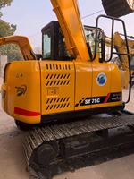 Machine de terrassement SANY SY75C d'occasion, compacte, 7,5t, sur chenilles, en bon état, prête pour expédition en conteneur
