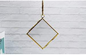 Cadre d'affichage en métal de forme carrée avec corde pour accrocher au mur - Product Image 3