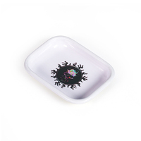 Plateau à rouler miniature en métal personnalisé en gros, porte-clés en fer blanc, support portable pour tabac et herbes, accessoire de fumée avec emballage cadeau