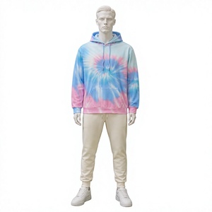 Sudadera con Capucha Oversize Unisex Tie Dye Personalizada al por Mayor, de Algodón Grueso Estilo Streetwear, Pullover Y2K para Hombre y Mujer, Tallas Grandes - Product Image 1
