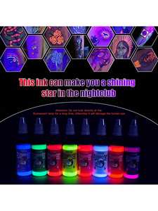 Pigmento de tatuaje de tinta fluorescente personalizable de 15ML, seguro y no tóxico, brillando en la <span class=keywords><strong>oscuridad</strong></span>, el centro de la multitud, regalo de vacaciones - Product Image 2