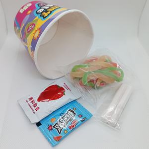 लंबे डमी नूडल्स पॉपपिंग खट्टा जाम केचअप हार्ड चॉपस्टिक कैंडी मितव्ययी स्नैक्स और मिठाई संयोजन कप कैंडी - Product Image 4