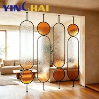 Cloison en verre ondulé dégradé en acier inoxydable ovale circulaire personnalisée YINGHAI pour maison, villa, restaurant, hôtel