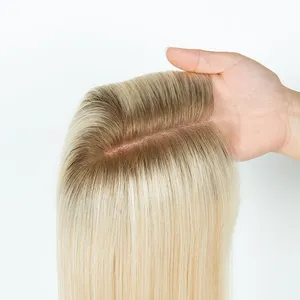 Atasan Mono renda rambut manusia Remy kutikula kualitas Premium cantik atasan Mono depan terlihat alami ujung rambut manusia