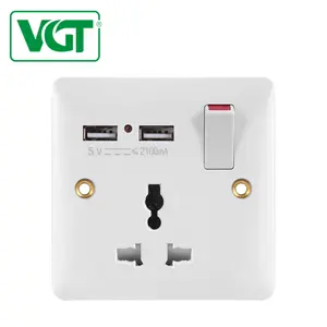 VGT Electric accessories 13A multi socket with USB port Bakelite Wall Switch sockets and switches electrical
