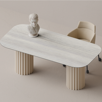 DEBO Mobilier moderne Table de salle à manger de jardin table basse décontractée simple
