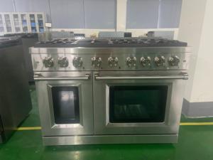 Estufa de Cocina Independiente de Acero Inoxidable de 48 Pulgadas con Doble Combustible, 7 Quemadores, Horno Doble, Limpieza a Vapor - Product Image 2