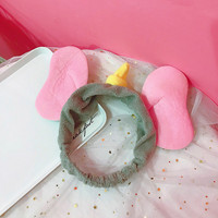 Bandeau en peluche pour bébé fille avec oreilles d'éléphant, confortable, pour les soins de la peau des femmes