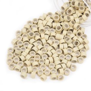 1000 Stück 4 mm silikonbeschichtete Mikroringperlen für Haarverlängerungen, 8 Farben erhältlich (1000 Stück Dunkelbraun) - Product Image 2
