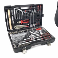 Juego de Herramientas para Reparación de Automóviles de 138 Piezas, Llave de Tubo para Automóvil, Taladro de Trinquete Rápido de Alta Calidad, Caja Roja