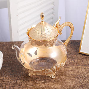 Vente en gros de porte-gobelets en verre doré de style turc européen, vintage, portable, pour la décoration de la maison et du salon, pour le café - Product Image 3