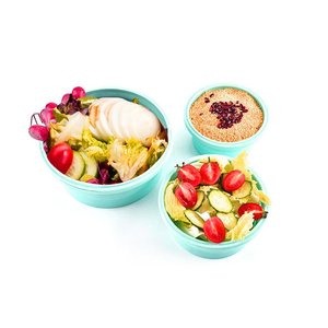 USSE Popular <b>Hot</b> Selling Simple Style <b>Food</b> Grade Silicone Collapsible <b>Lunch</b> <b>Box</b> with Plastic Lid - Product Image 5