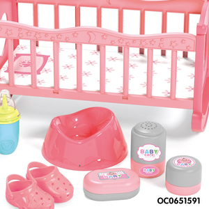 Plastica rosa realistico bambino 14 "set di bambole giocattolo <span class=keywords><strong>con</strong></span> letto sedia <span class=keywords><strong>passeggino</strong></span> - Product Image 5