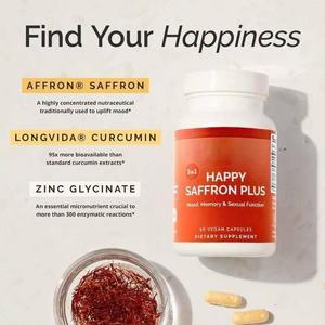 Extracto Herbal Happy Saffron Plus con Extracto de Azafrán para Apoyo al Bienestar, Venta Directa de Fábrica, <span class=keywords><strong>Precio</strong></span> Más Bajo, OEM y ODM - Product Image 2