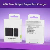 Cargador de 60W de Calidad Premium, Tipo C, Carga Súper Rápida, Puertos TIPO-C, Adaptador de Corriente para Samsung S23 S22 S21 Note10 Ultra
