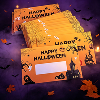 Impression de billets de loterie promotionnels d'Halloween avec données variables, panneau à gratter argenté, carte de visite personnalisée en carton
