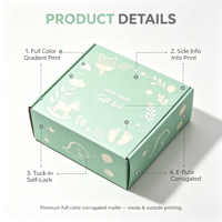 Boîte en carton ondulé finition mate, imprimée en couleur, avec garnissage déchiqueté, pour coffrets cadeaux de produits de beauté
