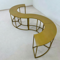 Support à gâteau en métal M825, forme S détachable, rond et creux, pour table de dessert de mariage, table de buffet demi-lune incurvée