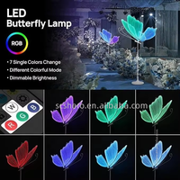Lampe sur pied papillon de mariage, luminaire suspendu LED luxueux, commande par bouton, décoration, alimentation solaire ou secteur, hauteur réglable, indice de protection IP54