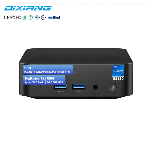 DIXIANG N3150 Mini PC, Gaming Mini PC Para Juegos, 8GB 16GB DDR3 RAM Low Power Business Mini PC