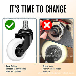 Rueda ZhenNirui de 76 mm x 30 mm para coches de juguete infantiles, rueda giratoria de plástico individual con rosca M16 para reparación - Product Image 4