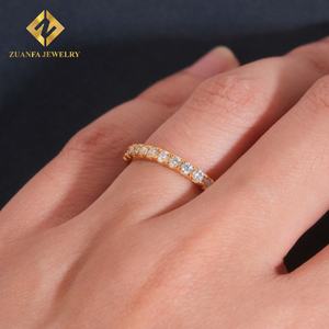 Anillo de Compromiso de Plata de Ley 925 Chapado en Oro de 18k con Moissanita VVS, Joyería Nupcial, Regalo de Navidad para Mujer - Product Image 2