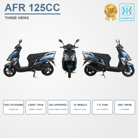 Scooter à essence 125CC, cyclomoteur, moto, 5,2 kW, refroidissement par air forcé, ECU CDI, roues de 12 pouces, frein à disque avant, réservoir de carburant AFR 7,7 L