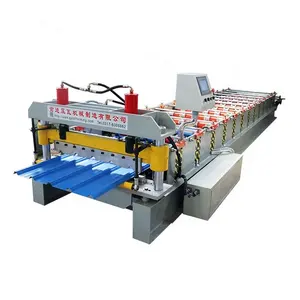 Niet Snijden Aluminium Profiel Roll Forming Machine Voor Zes Wave Trapeziumvormige Vorm Vel