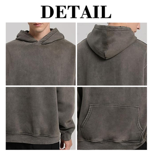Kingsen High Quality Men's 100% Cotton Winter Digital Embroidered Custom Eco-Friendly Fashion Washed French Terry Hoodie - Product Image 6