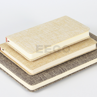 Agenda promotionnel relié rigide personnalisé imprimé A5, couverture rigide à ouverture plate, couverture en tissu épais en lin, carnet de notes, fournitures scolaires