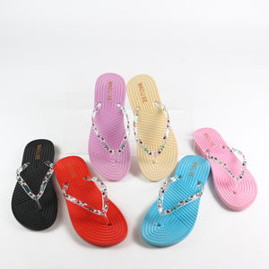 Chanclas Planas de PVC para Mujer, Resistentes al Agua, Antideslizantes, de Punta Abierta, al Mejor Precio de Fábrica - Product Image 1