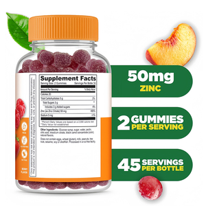 Compléments alimentaires en gommes au zinc les plus vendus pour adultes et adolescents - Soutien immunitaire, vitamines, peau saine et fonction cérébrale améliorée - Product Image 2